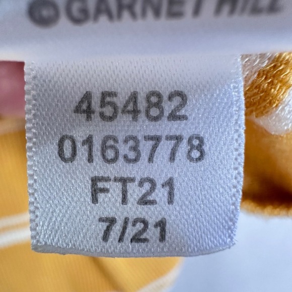 Garnet Hill Blouse Womens M Yellow Cowl Neck Long Sleeve‎ Tencel Lyocell Striped - Picture 7 of 10